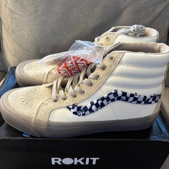 NIB | VANS x Rokit Sk8-Hi 38 DX Shoe Canvas Suede Skate Beige Men's 10 - Picture 5 of 9